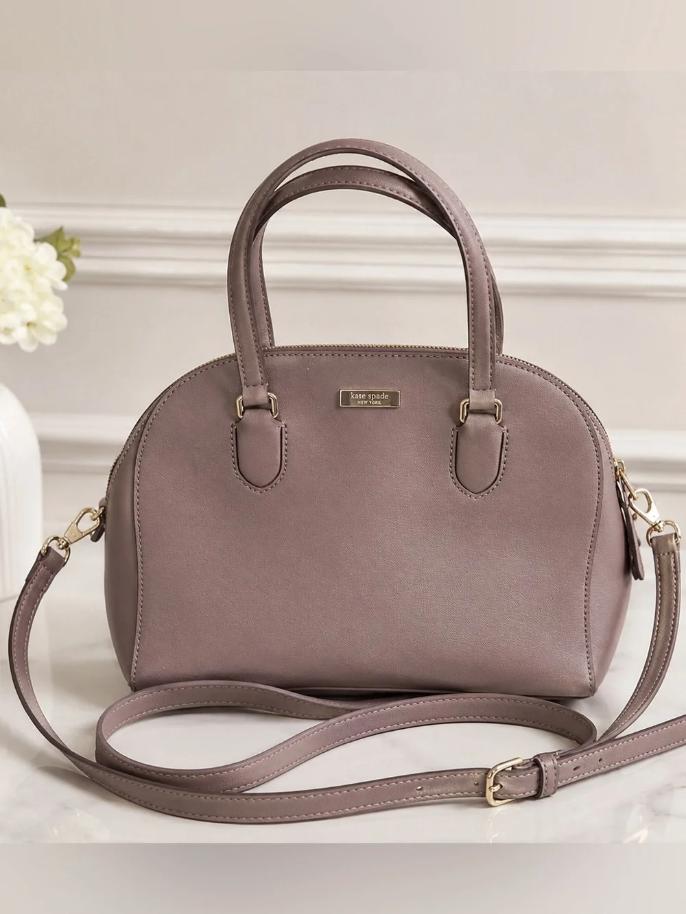 Kate Spade Dusty Pink Satchel with shoulder strap